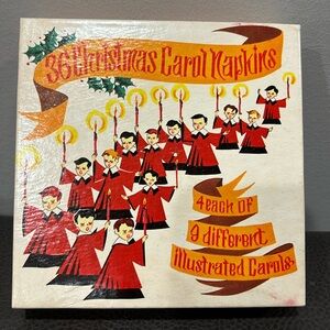 1950's Christmas Paper Napkins - Made in USA -